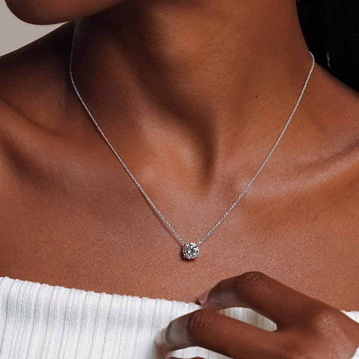 18K Yellow Gold Perfect Solitaire Lab Diamond Pendant (2 ct. tw.)