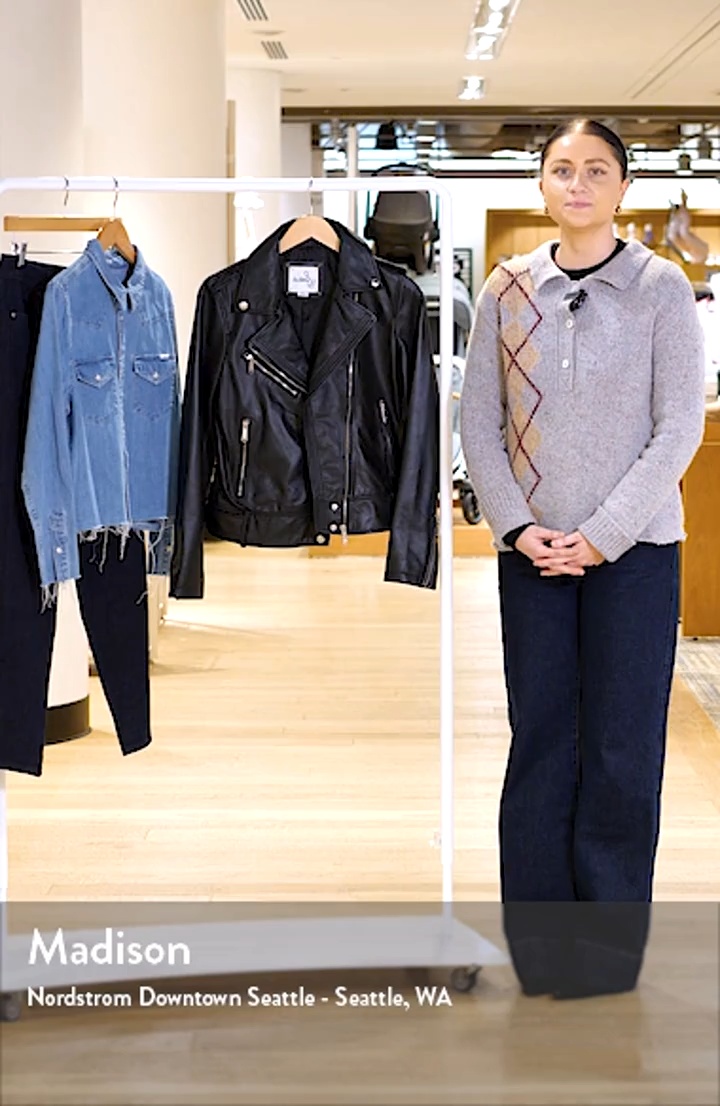 Sam Edelman Trapunto Stitch Leather Moto Jacket | Nordstrom