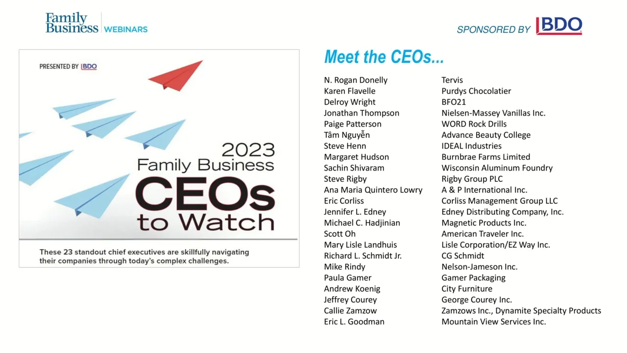 2023 Family Business CEOs to watch