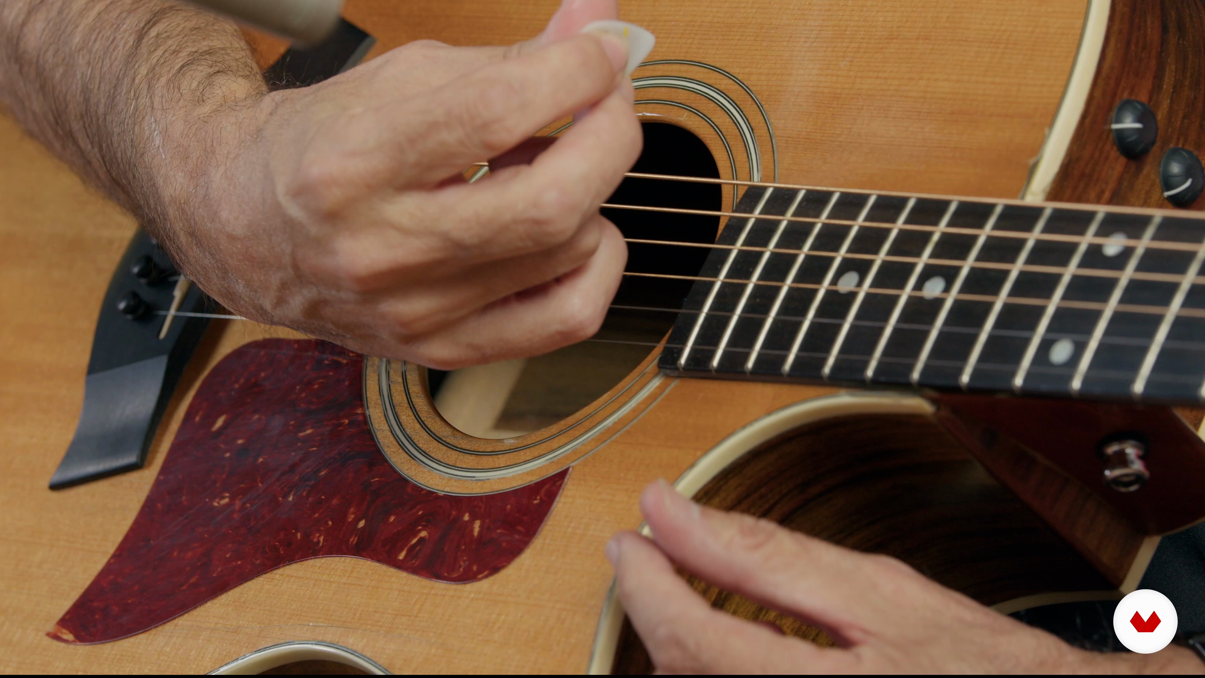 Use of the pick and fingers P1