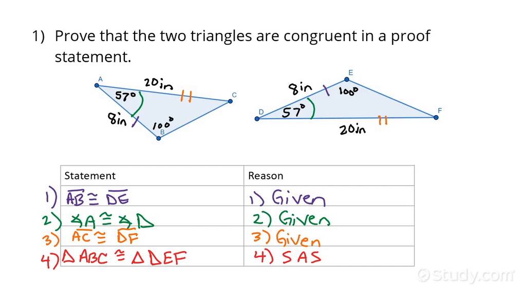 How to Use the SAS Congruence Theorem | Drama | Study.com