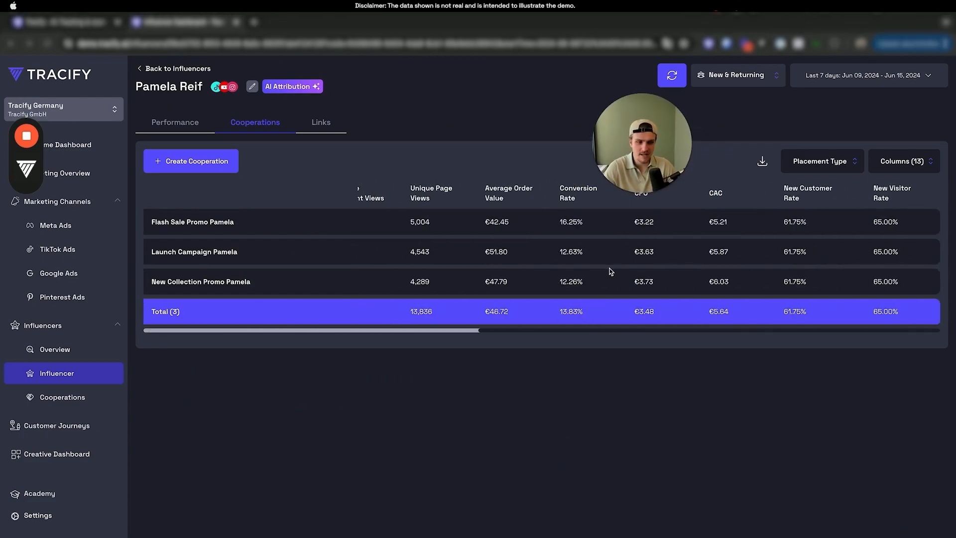 Influencer Tracking Dashboard Video