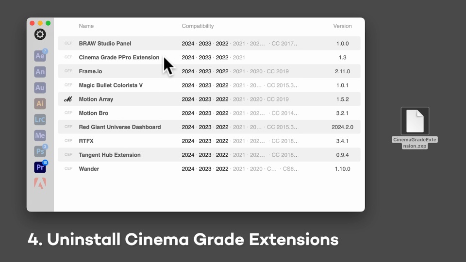 Troubleshooting 1.3 Premiere Extension Issue