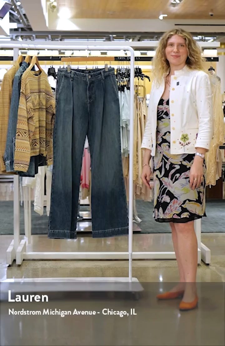 Lauren Ralph Lauren Pleated High Waist Wide Leg Jeans | Nordstromrack