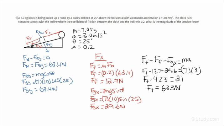 calculating-force-acting-on-a-block-on-an-incline-with-known