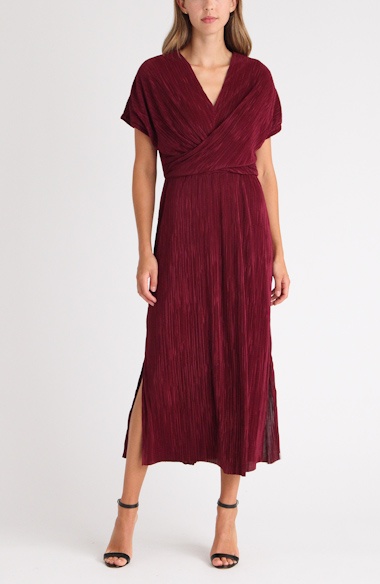 knee length dresses for ladies Gold Plisse Dress – Never Fully Dressed