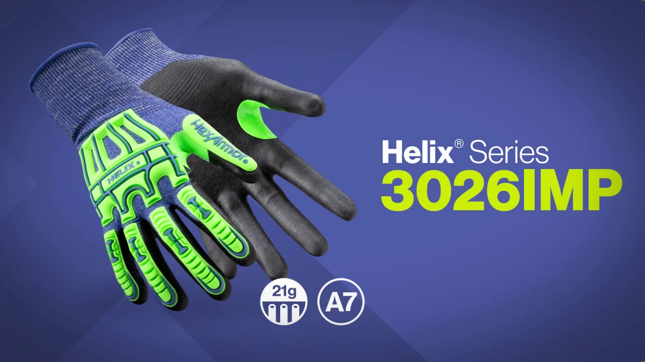 ストラップ hikarukin Helix 3026IMP - Hi-Vis Impact Gloves - HexArmor