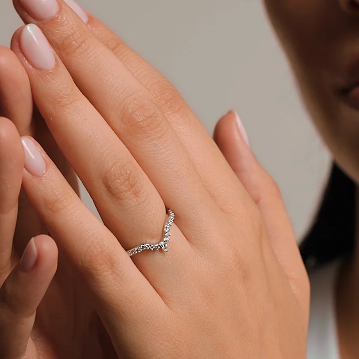 18K White Gold Luxe Lunette Lab Diamond Ring (1/3 ct. tw.)