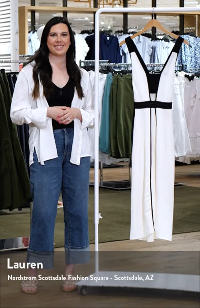 新着【REISS】Valencia コントラストトリム フレアドレス Reiss Valencia Contrast Sleeveless Midi Dress | Nordstrom