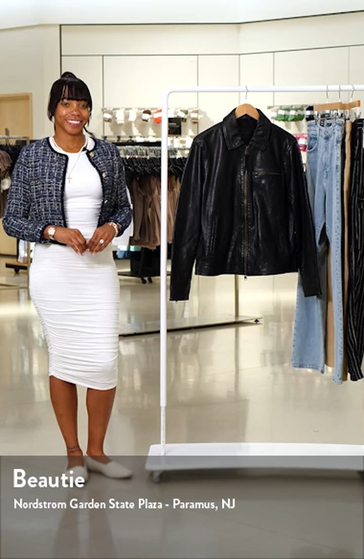 AllSaints Miller Lambskin Leather Biker Jacket | Nordstrom