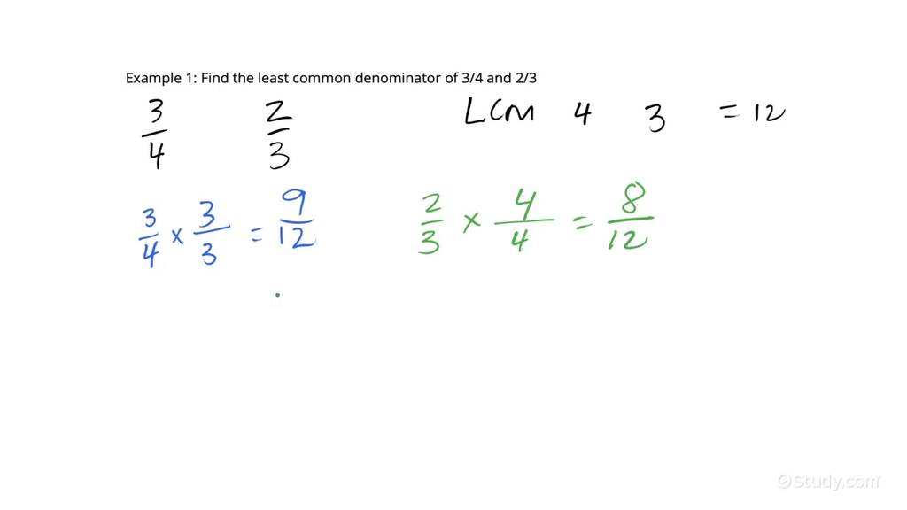 How to Find the Least Common Denominator of 2 Fractions | Algebra ...