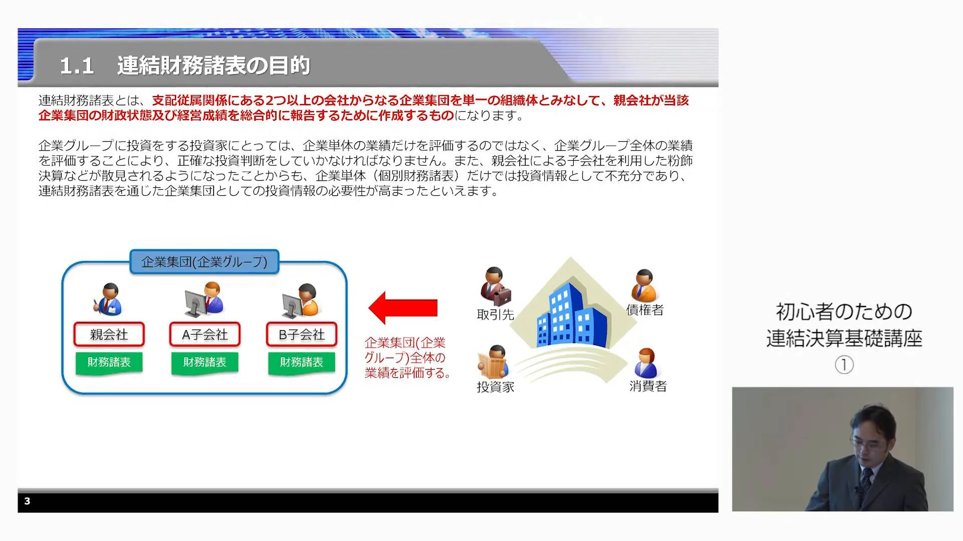日本cfo協会 Eラーニングプログラム連結決算基礎講座