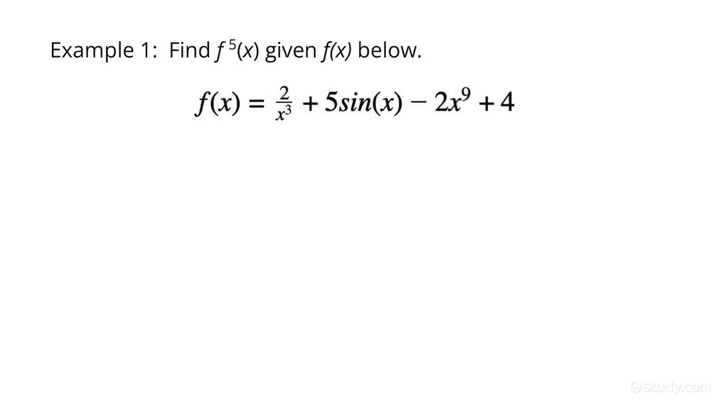 Using f^{(n)}(x) to Denote the nth Derivative of y=f(x) Calculus