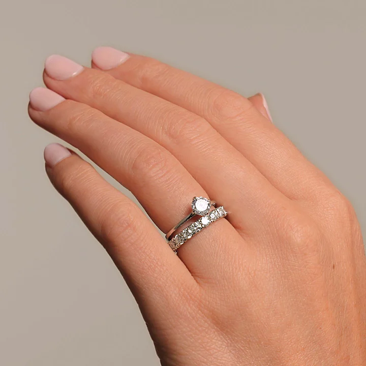 18K White Gold North Star Solitaire Ring