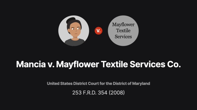 Mancia v. Mayflower Textile Services Co.