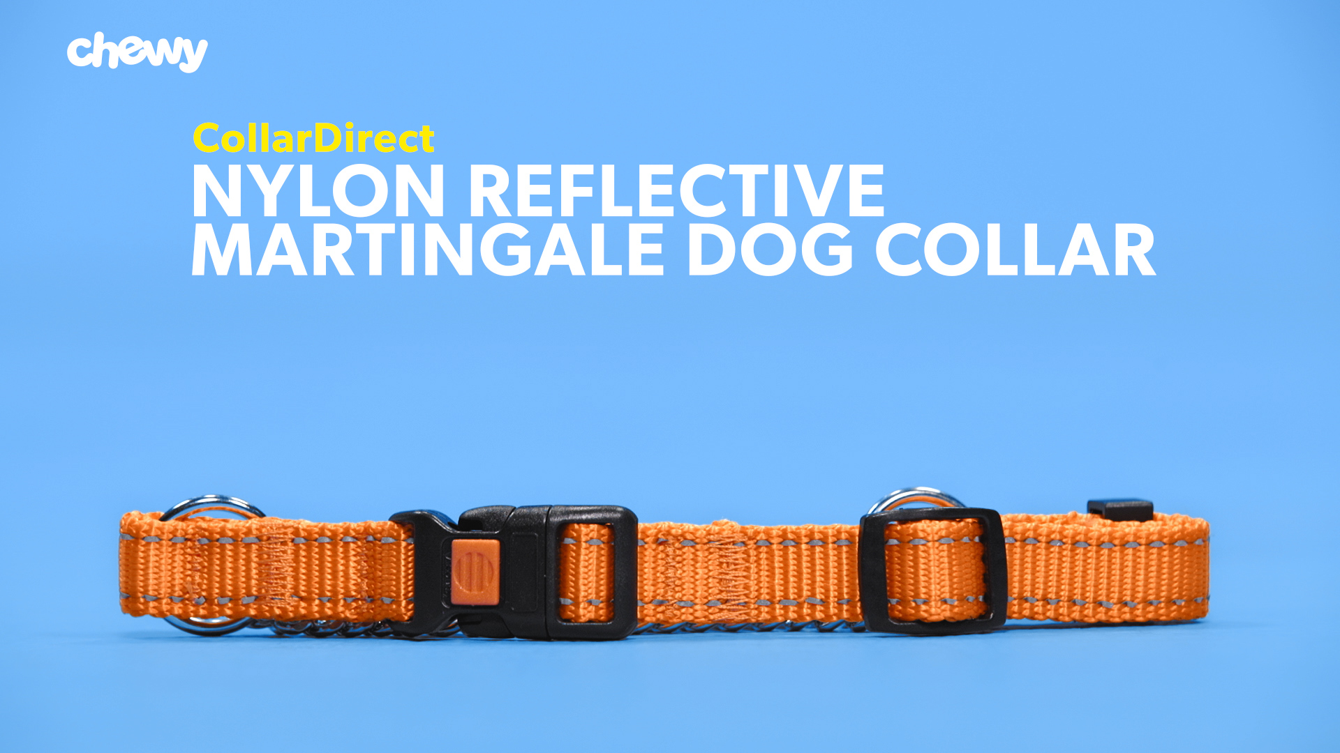 CollarDirect Reflective Martingale Dog Collar Nylon Heavy Duty Training Pet Collars for Small Medium Large Dogs Puppy Pink Orange Black Blue