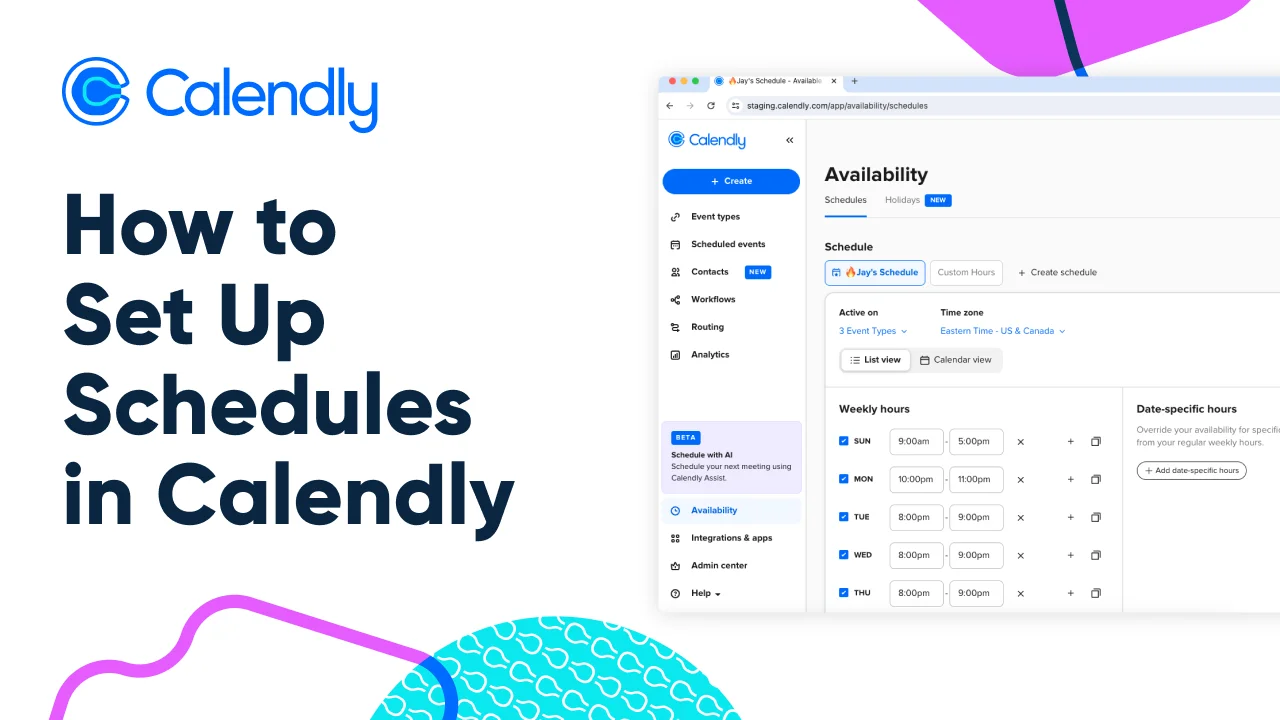 How to Set Up Schedules in Calendly - Help Center Video Tutorials 2.0