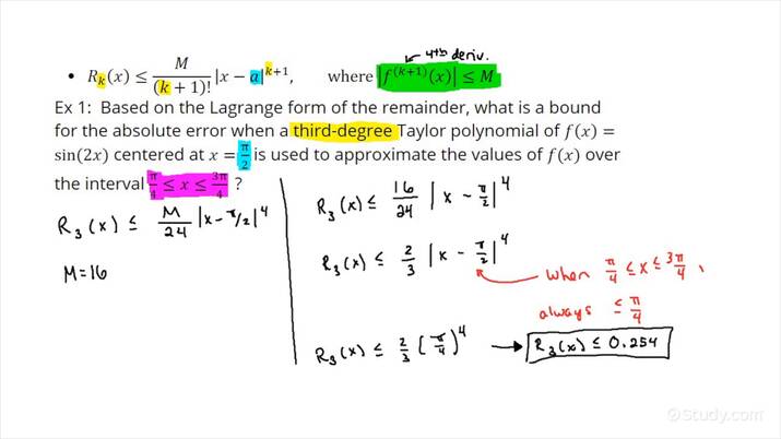 Finding the Maximum Interval for the Error of a Taylor Polynomial ...