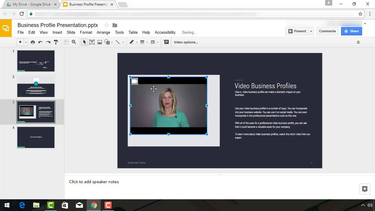 how to crop a video in google slides