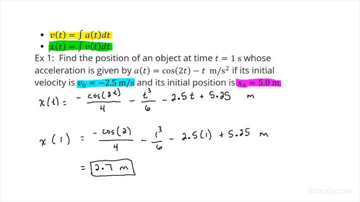 calculating-an-instantaneous-or-final-position-of-an-object-given-its