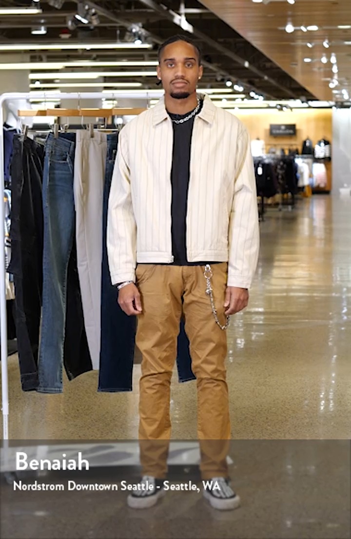 Obey Stripe Cotton Denim Zip Jacket | Nordstromrack
