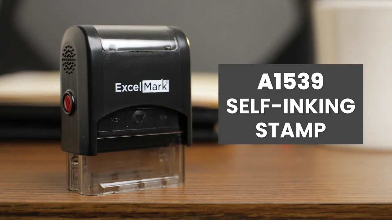 ExcelMark Custom Self Inking Rubber Stamp A1539-1 Line with Bold Font Home or Office 
