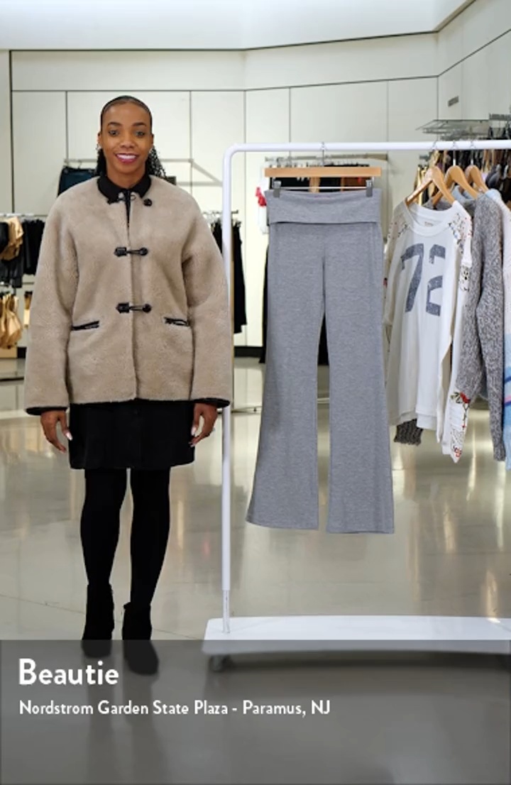 EDIKTED Sab Waffle Knit Foldover Pants | Nordstrom