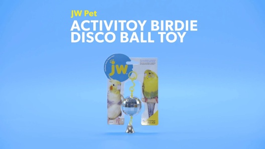 JW Pet Activitoy Disco Ball Bird Grooving the Beat Tiny Mirror Effect Square