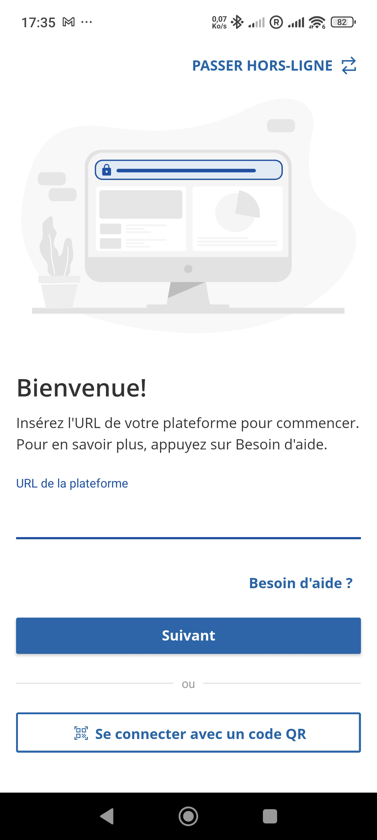 L'écran de bienvenue de l'application Go.Learn.