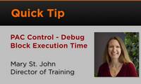 QT-PAC Control Debug Block Execution Time