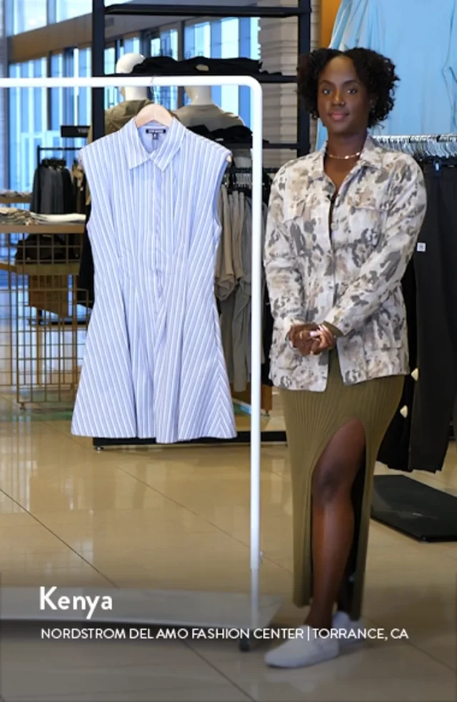 Steve Madden Maisha Stripe Poplin Mini Shirtdress