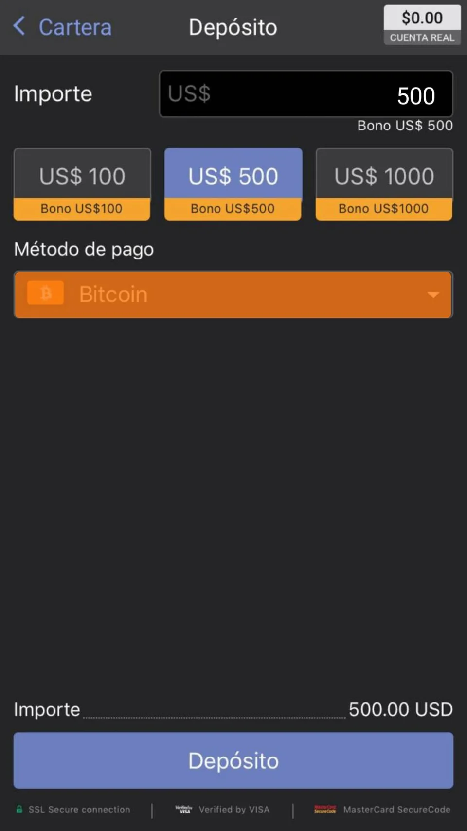 Depоsito con Bitcoin (ARG)