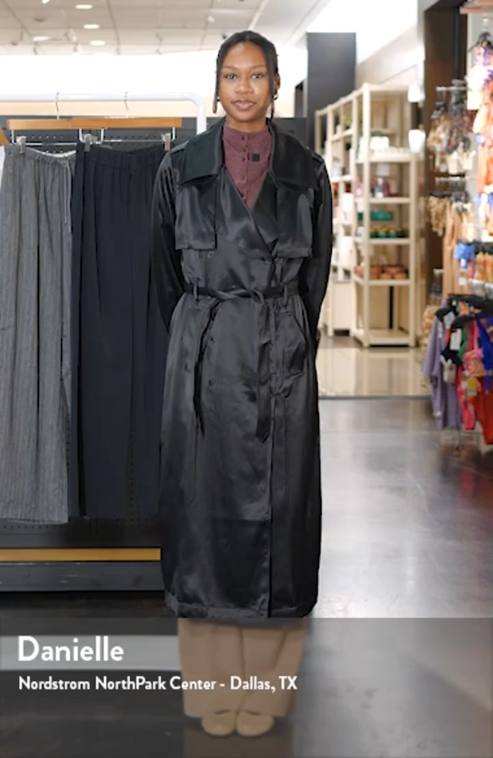 Open Edit Belted Satin Trench Jacket | Nordstromrack