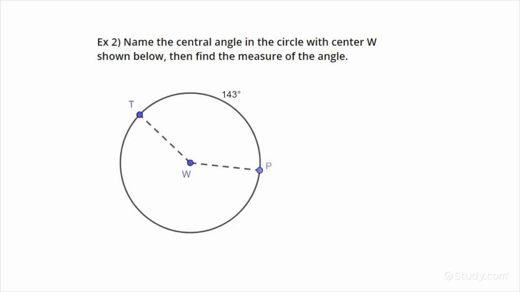 Naming & Finding Measures of Central Angles of a Circle Geometry