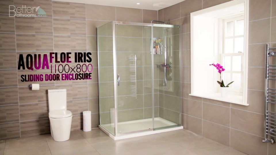 Aquafloe Iris 8mm 1100 X 800 Sliding Door Shower Enclosure