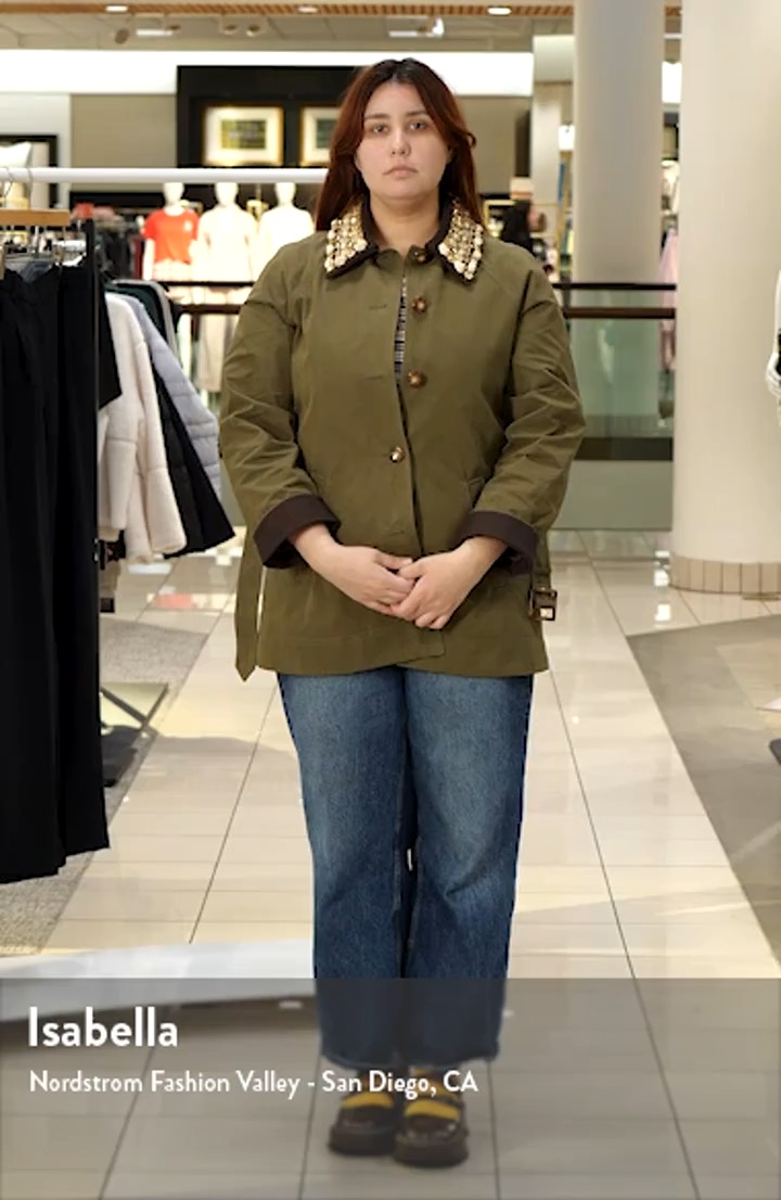 Veronica Beard Langham Waxed Belted Dickey Coat with Removable