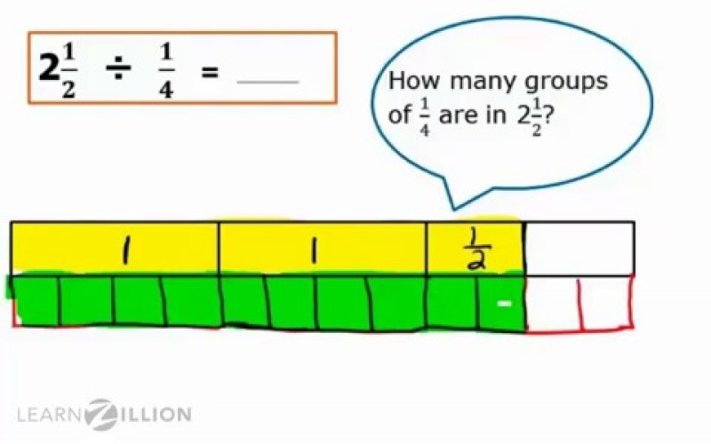 Divide Mixed Numbers By Fractions Using Models Learnzillion