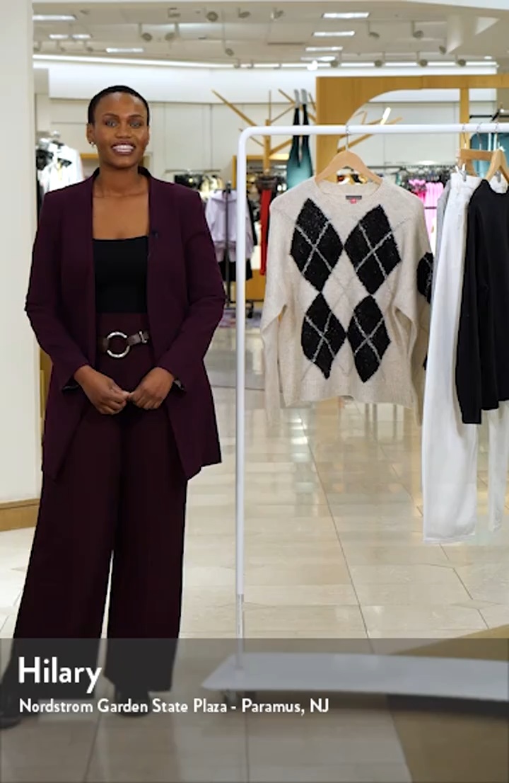 Vince Camuto Argyle Metallic Crewneck Sweater | Nordstromrack