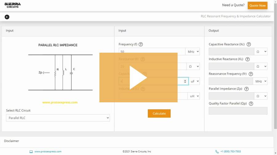 RLC Resonant Frequency and Impedance Calculator Demo