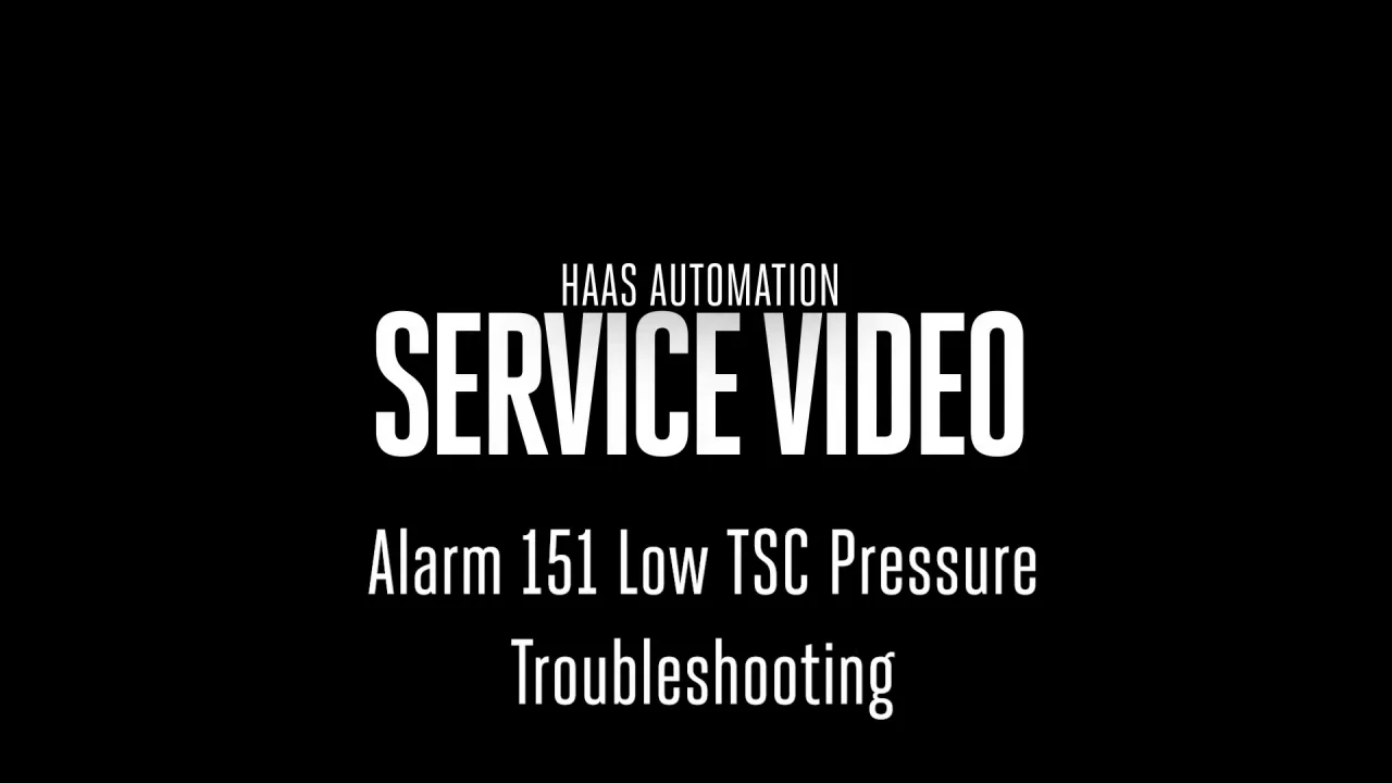Alarm 151 Low TSC Pressure Troubleshooting Alarm 151 Low TSC Pressure Troubleshooting