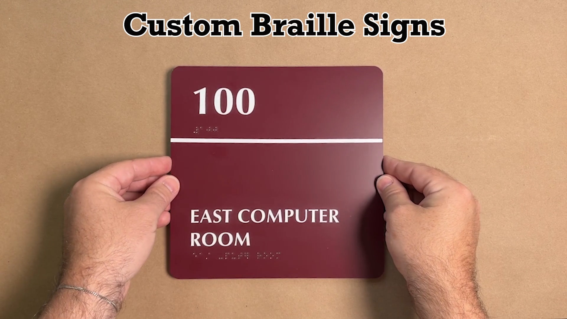 Custom Braille 8x8 Room and Name Signs SE-3872