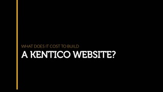 kentico webiste cost video