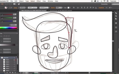 Creating Male Cartoon Characters in Adobe Illustrator - Draw the Face