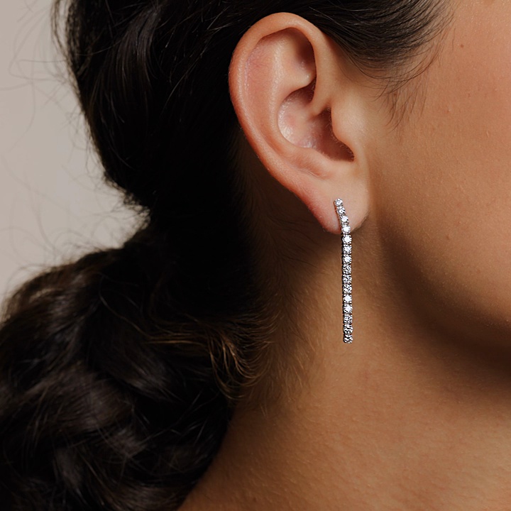18K White Gold Lab Diamond Tennis Earrings (1 2/5 ct. tw.)