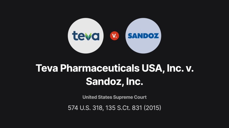 Teva Pharmaceuticals USA, Inc. v. Sandoz, Inc.