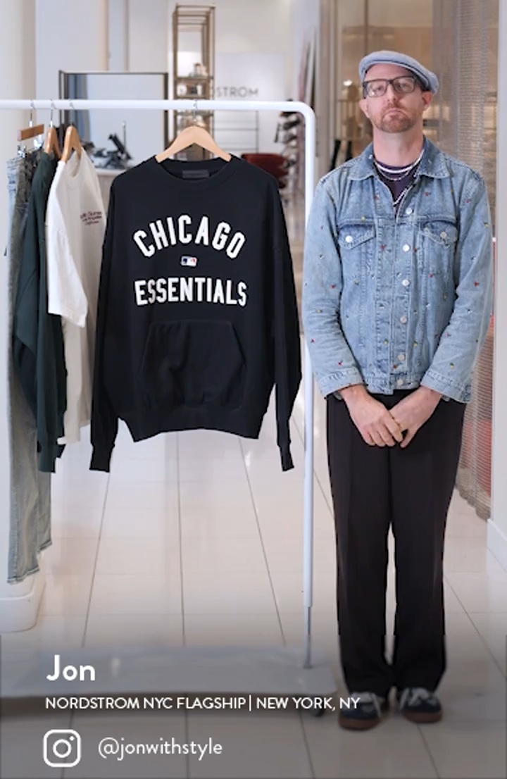 Fear of God Essentials White Sox Cotton Sweatshirt | Nordstrom