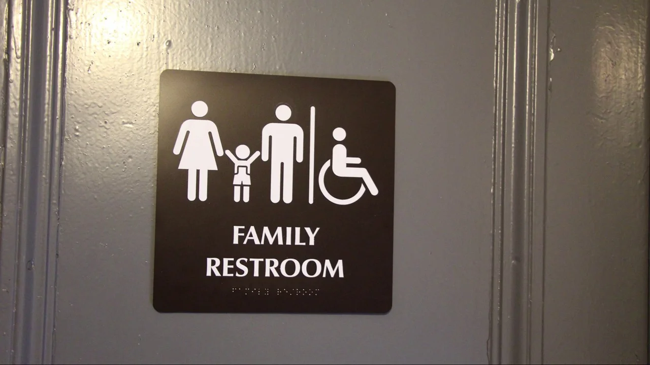 Compliant ADA Braille Brown Details about   2 Mens & Womens Handicap Restroom Signs A.D.A 