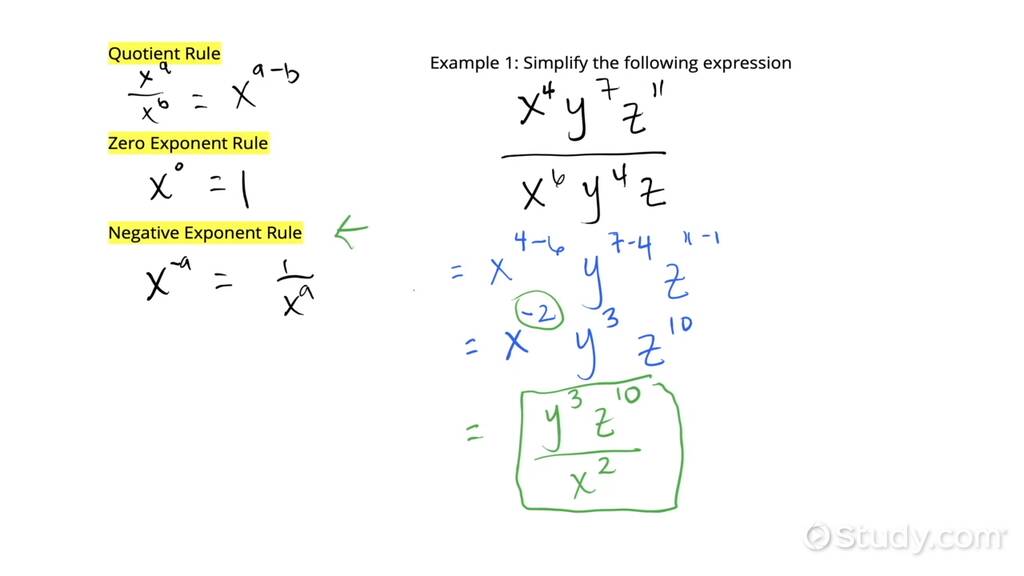 Calculating The Quotient Of Expressions Involving Exponents Algebra