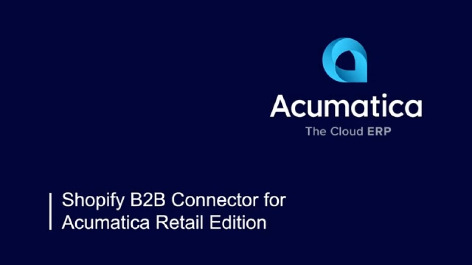 Acumatica Shopify Intégration native B2B