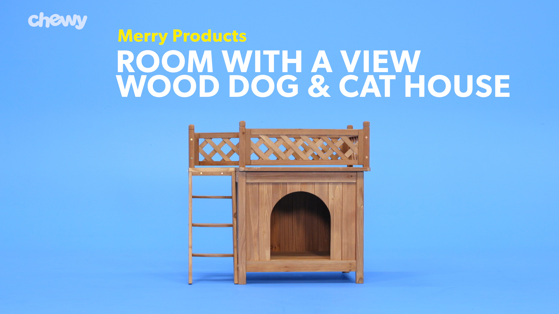 MERRY PRODUCTS Room with a View Wood Dog Cat House Chewy